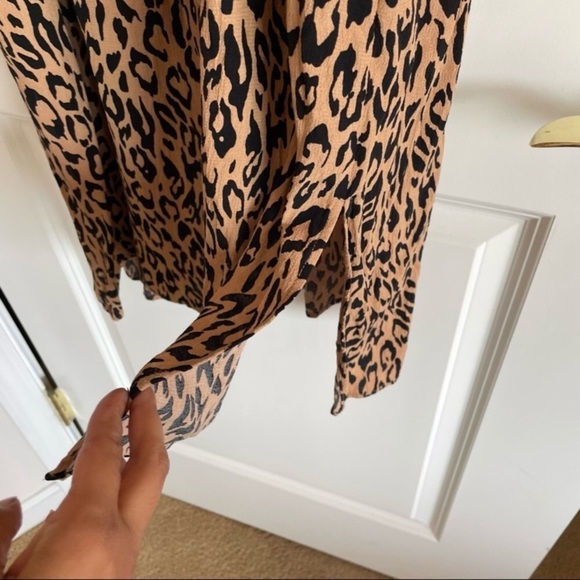 ANTHROPOLOGIE Mock Neck Cheetah Print Midi Dress - Picture 11 of 15